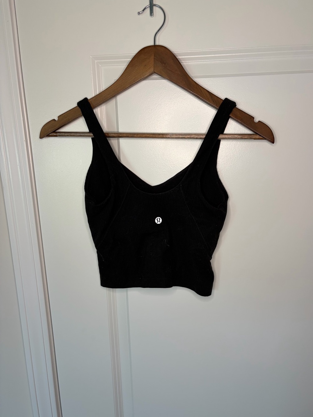 lululemon athletica Black Ribbed V-Neck Crop Tank